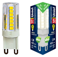 Лампа светодиодная Uniel  G9 5Вт 3000K LED-JCD-5W/3000K/G9/CL GLZ09TR картон