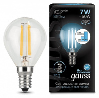 Лампа светодиодная Gauss LED Filament Globe E14 7Вт 4100K 105801207-S