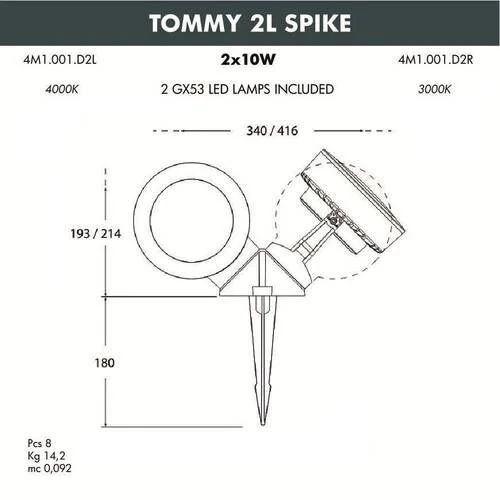 Ландшафтный светильник Fumagalli Tommy 2L Spike 4M1.001.000