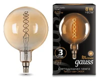 Лампа светодиодная Gauss LED Vintage Filament Flexible E27 8Вт 2400K 154802008