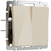 W1123043/ Электроустановочные изделия - Перекрестный выключатель двухклавишный (айвори акрил)