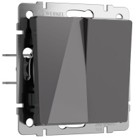 W1123044/ Электроустановочные изделия - Перекрестный выключатель двухклавишный (графит акрил)
