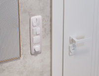 Комплект механизма 2-клавишного перекрестного выключателя 10A-250V OMEGA Белый глянец QUANT (OP1030, VM125) (Ambrella Volt, MO103030)